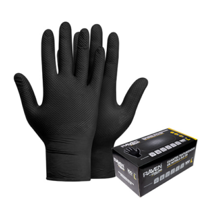 G11 GUANTE RAVEN NITRILO TEXTURIZADO NEGRO 8.0 GR STEELPRO (CAJA 100 UNIDADES )