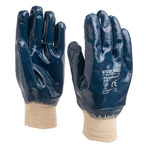 G2 GUANTE NITRILO PUÑO TEJIDO CON REGISTRO ISP STEELPRO