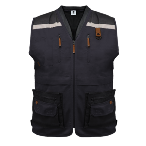 CHALECO GEÓLOGO GABARDINA QUEBEC GRIS