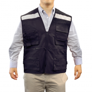 CHALECO GEÓLOGO POPLIN CON CINTA AZUL