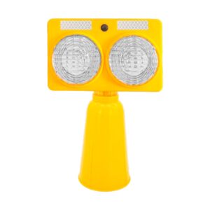 Lampara Solar Roja Doble Foco Conos