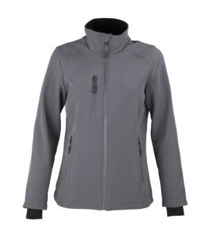 CHAQUETA SOFTSHELL RHELMU MANGA LARGA MUJER  GRIS