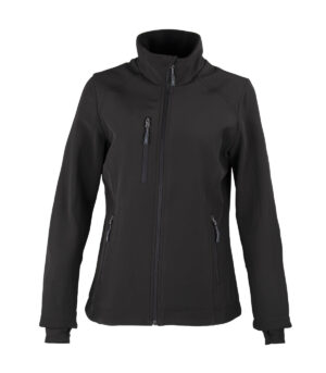 CHAQUETA SOFTSHELL RHELMU MANGA LARGA MUJER NEGRO