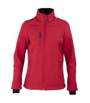CHAQUETA SOFTSHELL RHELMU MANGA LARGA MUJER ROJO