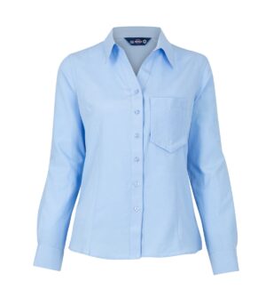 CAMISA OXFORD CLASSIC MANGA LARGA MUJER CELESTE